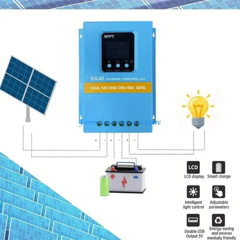 

Y5GD MPPT Solar Panel Regulator Auto Solar Battery Intelligent Regulator for Electronic Device Easy to Use