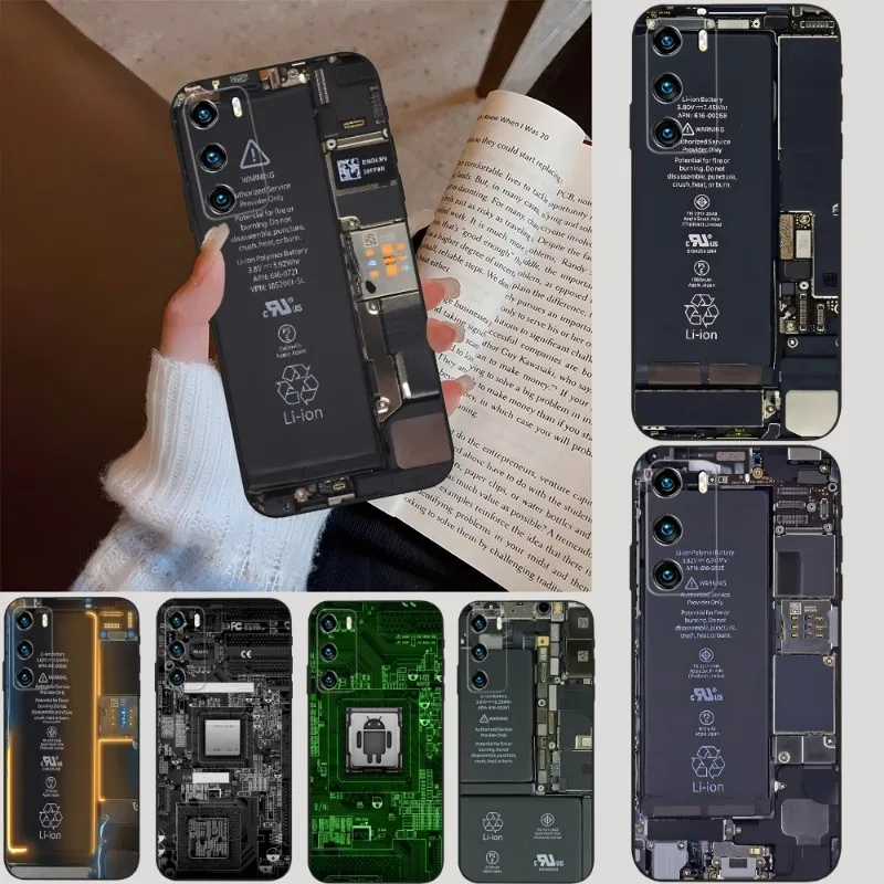 Motherboard Circuit Board Phone Case For Huawei Mate 20 30 40 10 9 8 Pro S 20X 5G 40E Plus G9Plus Magic3 Pro Nova 7i 7 Pro SE