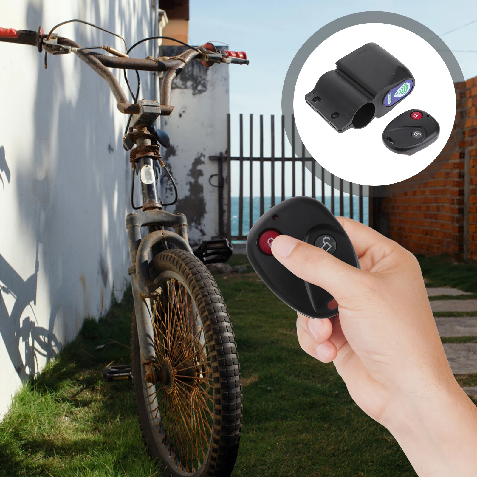 

Anti-Theft Remote Control Bike Lock Wireless Vibration Alarm Security System 10M Range 30M Open Space Easy Install For