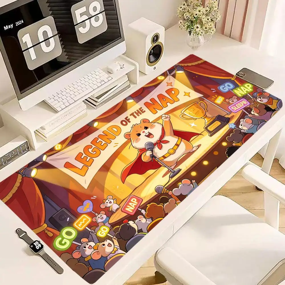 Stage Super Hero Hamster Table Mat Large Size Smooth Cloth Surface Non Slip Rubber Base For Fun Esports Decor