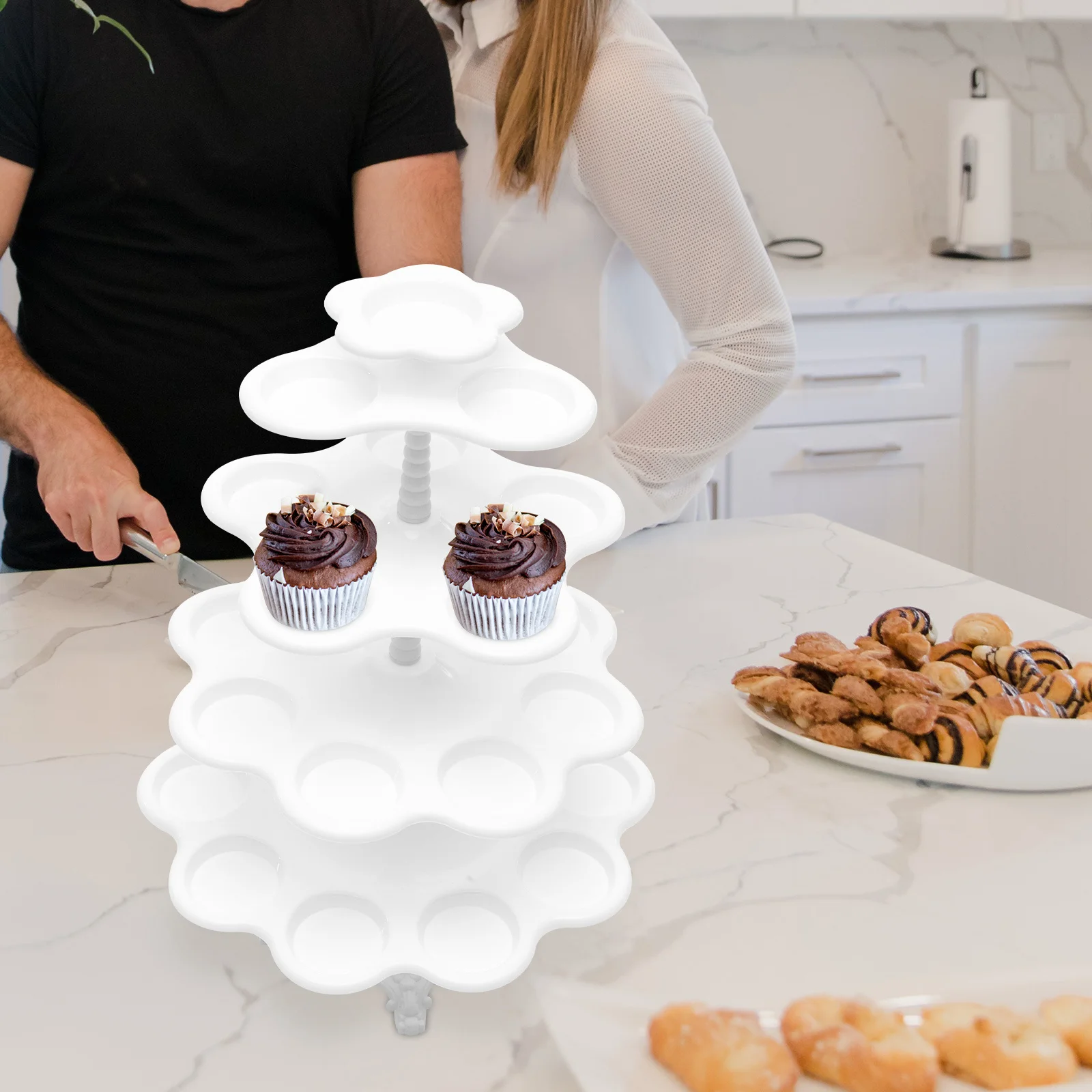 

Tiered Cake Stand Wedding Decor Cupcake for Party Dessert Display Stands Miniature