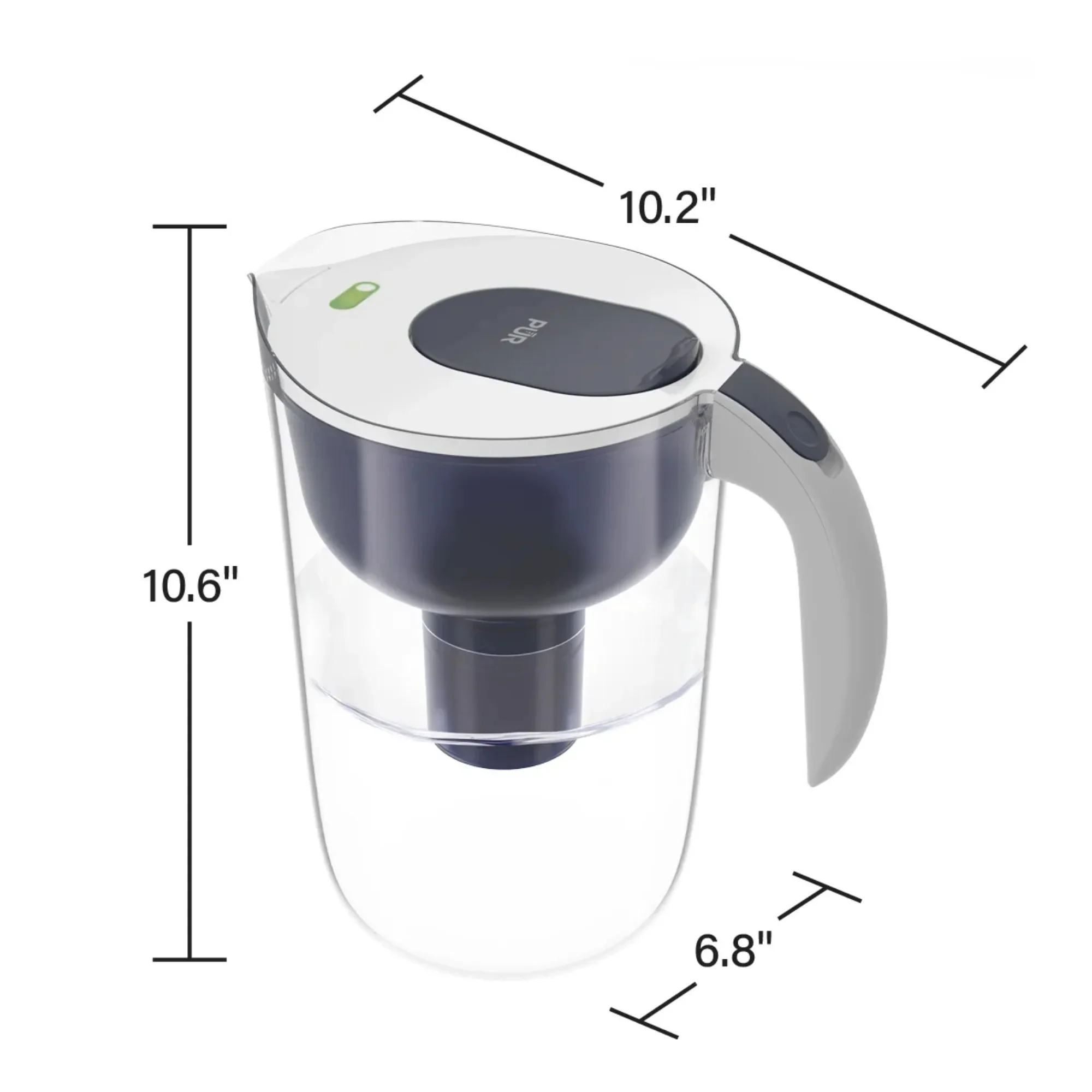 

Кувшин с фильтром для воды на 10 чашек, система фильтрации индиго для холодильника, чистая питьевая вода, дизайн без BPA