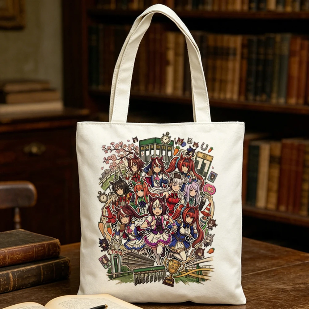 Umamusume Pretty Derby tote bag einkaufstasche y2k reusable foldable shoulder  woman