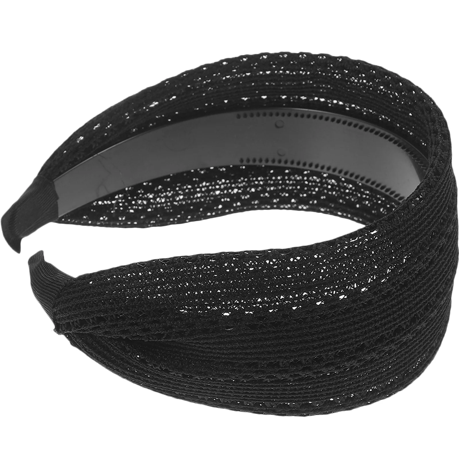 

Wide Anti-Slip Headband Black Mesh Breathable Comfortable Lightweight Hairband for Women Girls Styling Accessories