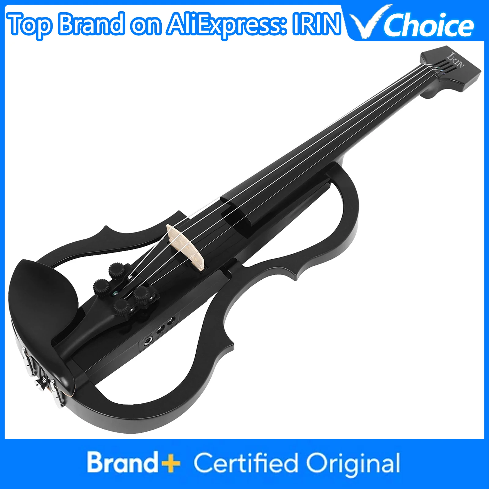 

IRIN Electric Violin 4/4 Professional Headless Carbon Fiddle Violin with Bow Headphone Cable Shoulder Rest Carry Case Accessorie