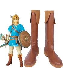 Breath of the Wild Link Cosplay Boots Brown Shoes Custom Made for Unisex