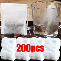 50pcs/lot Disposable Teabags Non-woven Fabric Tea Filter Bags for Coffee Spice Tea Bag with Drawstring Filters Kitchen Teaware