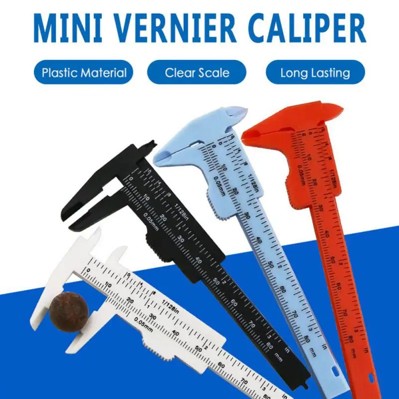 80mm Mini Plastic Sliding Vernier Caliper Gauge Measure Tool Ruler Micrometer