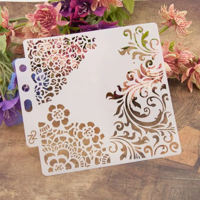 Flower Stencils Template Painting Scrapbooking Embossing Stamping Album Card DIY