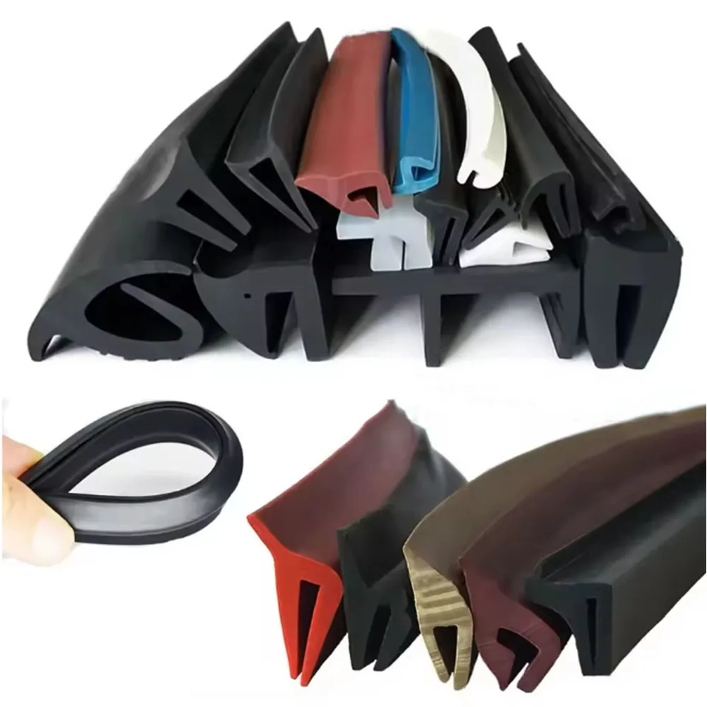 F/U-Shaped Wing Shaped Rubber Sealing Strip Width 5-20mm Buckle Wrapped Edge Strip Cabinet Machine Sheet Metal Protective Strip