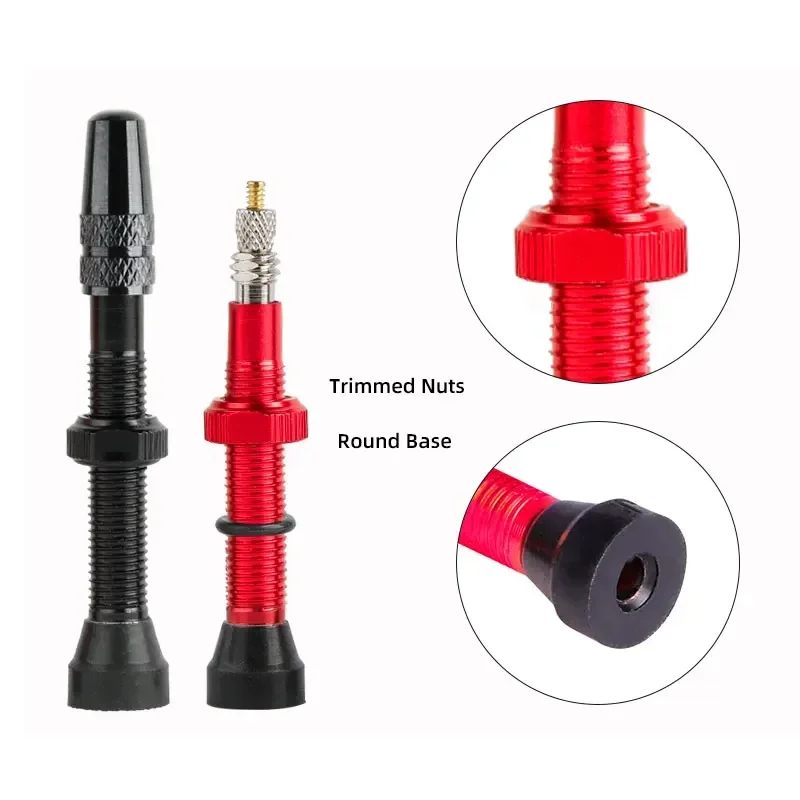 2pcs 40/60/80mm Bike Presta/FV Valve Stem - Tubeless Tire Installation for MTB & Road Bike Rims No-Tube Design