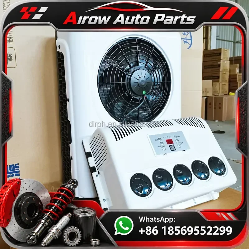 For Van Tractor 24V 12V Electric Parking Air Conditioner 7500-8500 BTU Scroll Compressor DC AC Cooler For Cabin Truck