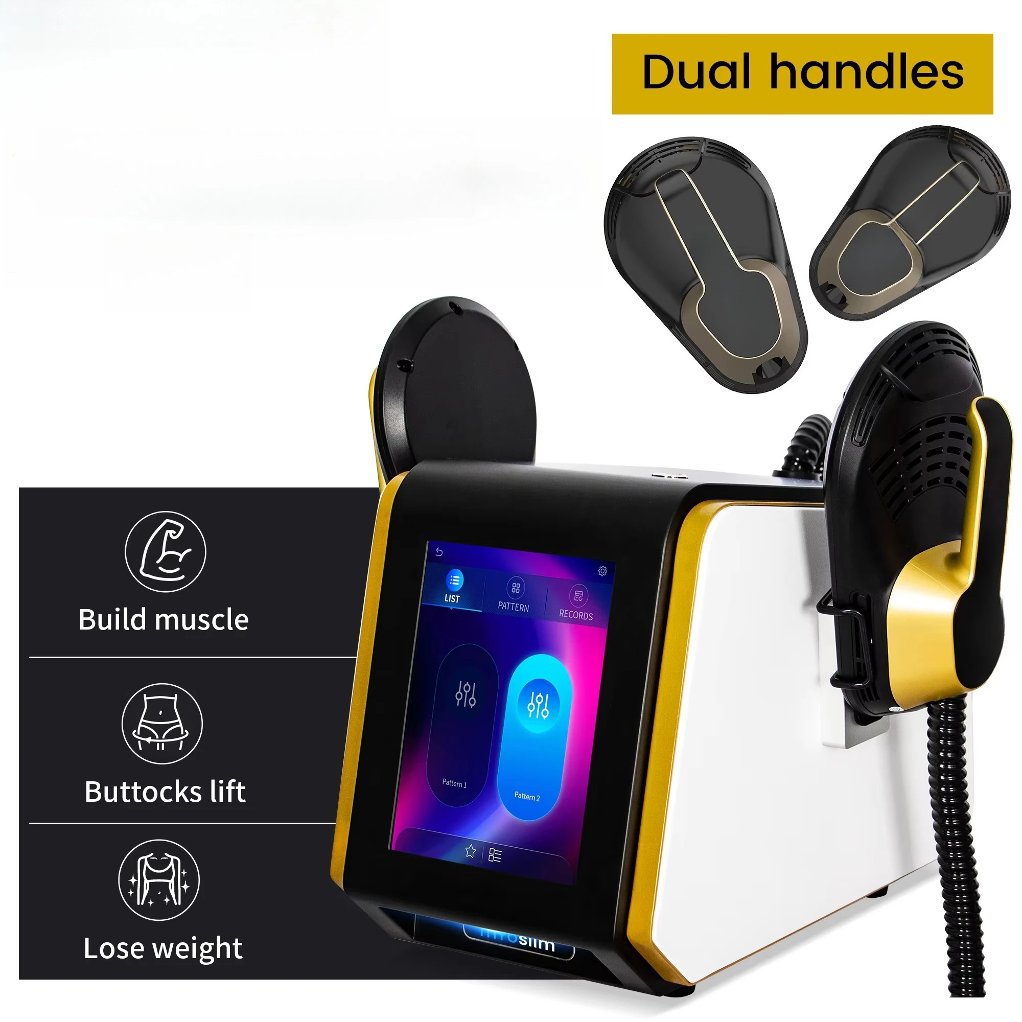 Ems Machine, Muscle Stimulation Device, Tens Ems, 2 Handles, Body Sculpting, Fat Reduction, Fitness Equipment