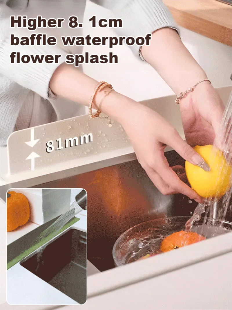 Integrated suction cup sink water retaining plate Household suction cup sink splashback kitchen splash rack retractable sink