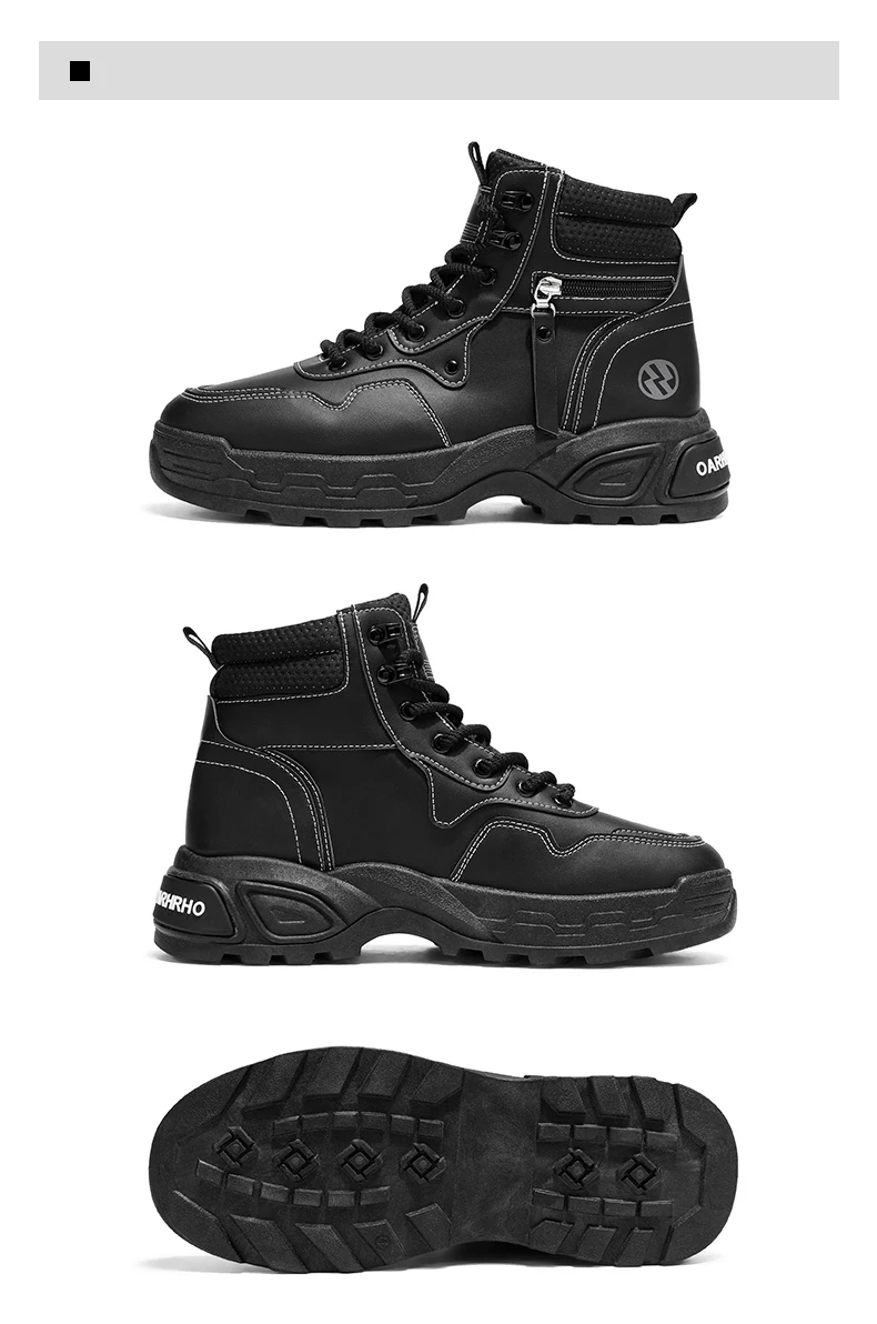 Herrenstiefel Frühling und Herbst Neue Weichsohlen-Antirutsch-Freizeitstiefel Modische Joker-Outdoor-High-Top-Stiefel Jugendliche Komfort-Arbeitsstiefel – Detail 22