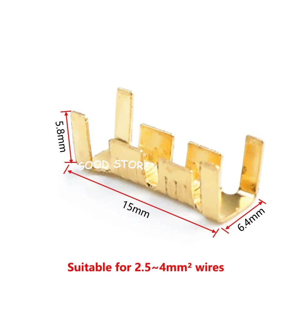 NEW 50pcs/100pcs 453/453C U-shaped terminal tab cold inserts connectors cold terminal small teeth fascia terminal,2.5-4mm2