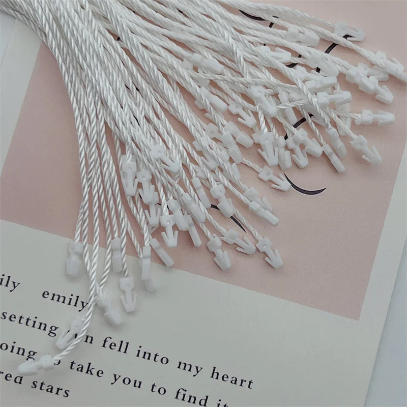 

10000pcs/Lot High Grade Polyester Rope Plastic Snap Lock Pins White Black Clothing Tag Rope For Jewelry Box Price Tag Fastenerss