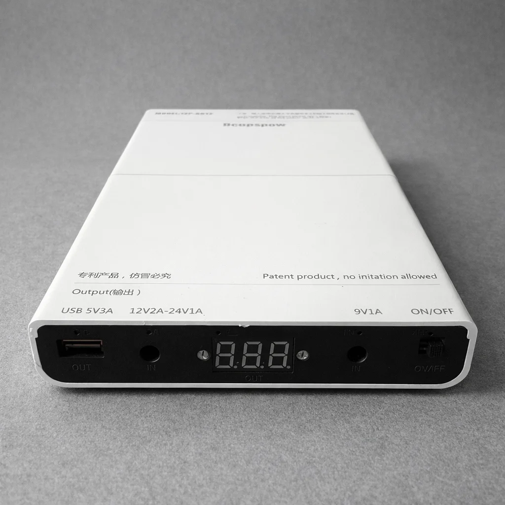 12-Slot 18650 Adjustable DC Power Supply, 9V 12V 24V Output UPS Battery Box for DIY & Surveillance Systems No Batteries Included