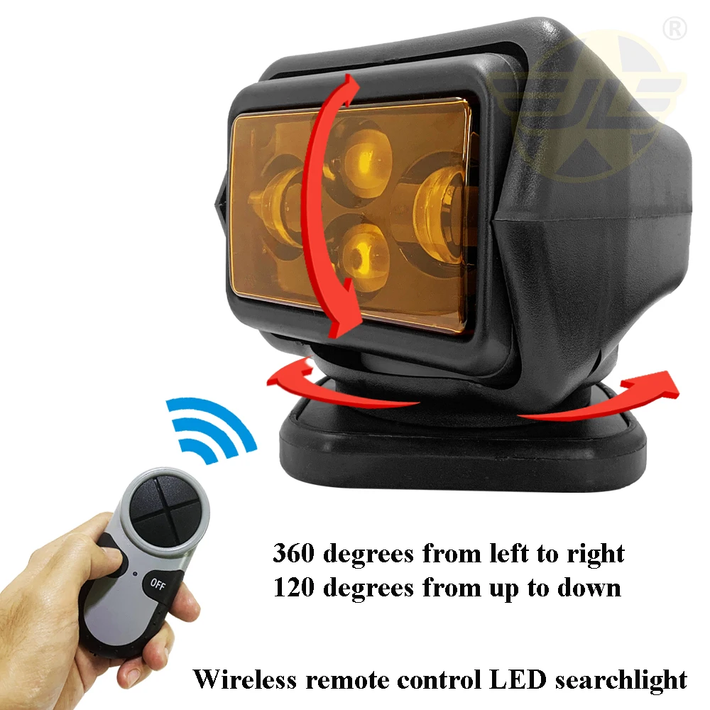 Wireless Remote Control Searchlight 360 Degree Rotary LED Marine Spotlight Go Outdoor Light