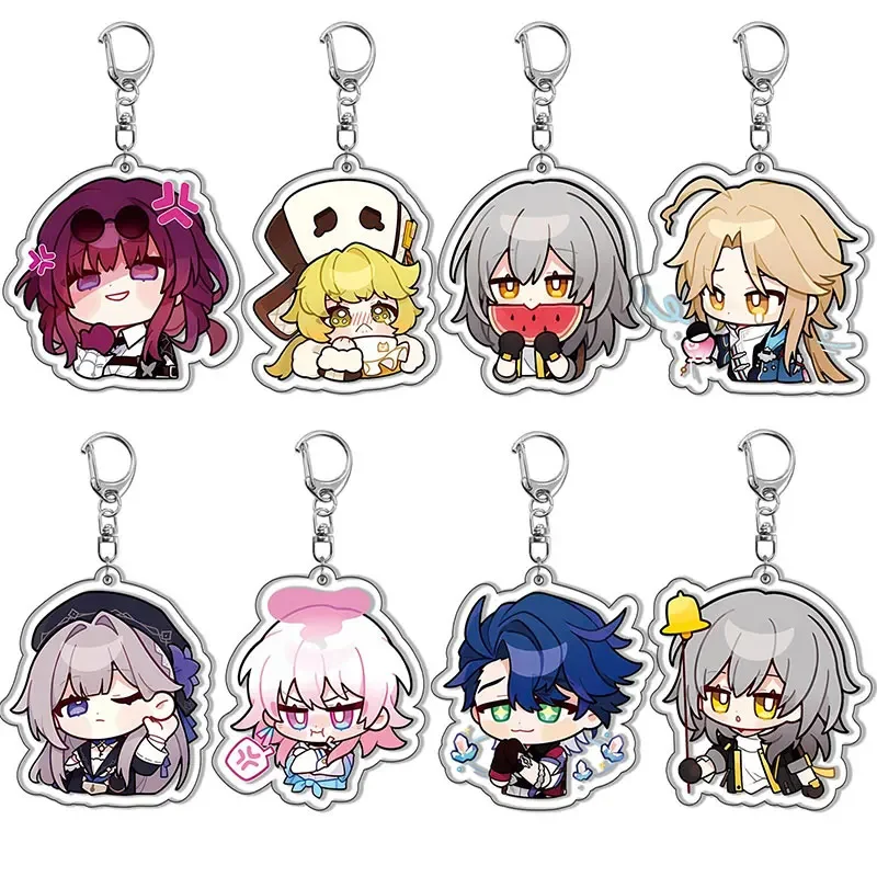 Anime Honkai: Star Rail Keychain Cute Himeko Dan Heng Pendan Car Key Chain Kawaii Figure Keyring Bag Accessories Jewelry Gifts