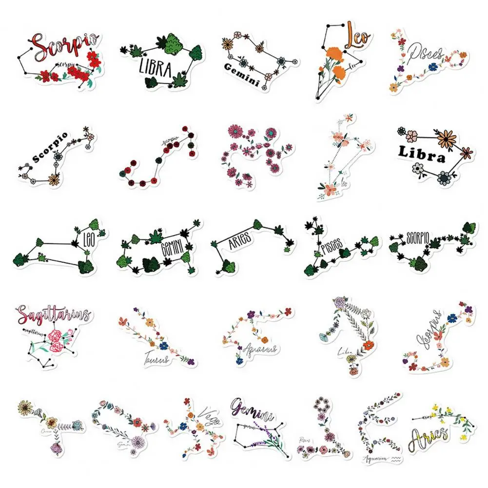 52Pcs/Set Scrapbook Sticker Heat-resistant Irregular Decoration Laptop Tablet Label Sticker   Stationery Sticker  Home Supply