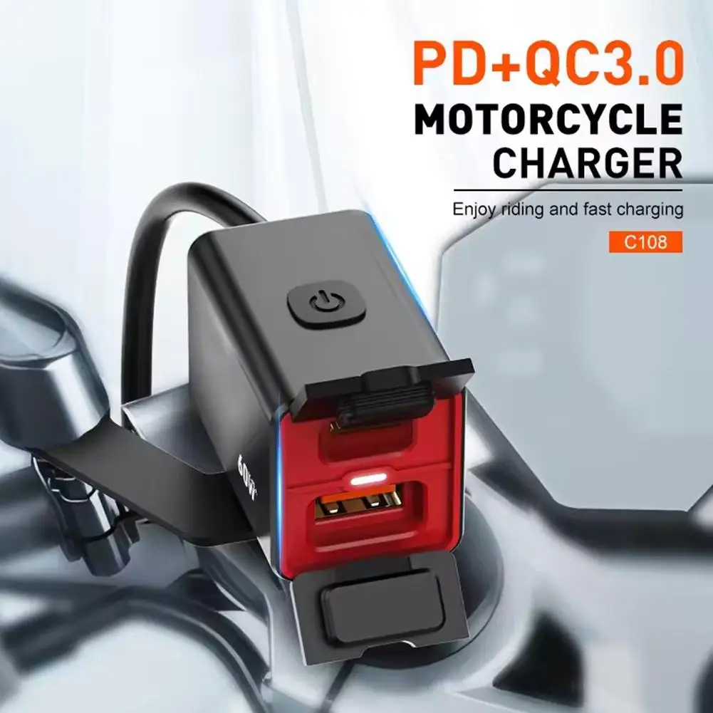 

Premium Motorcycle Usb C Fast Charger Pd+qc3.0 60w Socket 12v/24v Cell C Phone Vehicle-mounted Adapter Waterproof Charger T M7x2