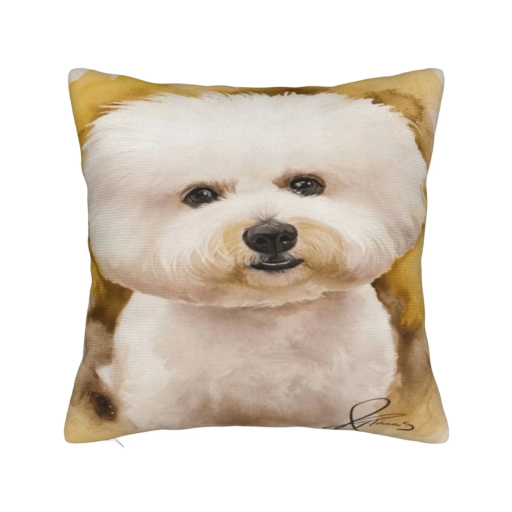 Cute Bichon Frise Pillow Case  Cute Funny Pillow Cover Custom Pillowcases For Couch Sofa Bedroom