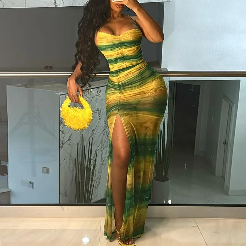 2025 Letnia nowa odzież damska Seksowne Babes Sznurowane sukienki ślubne z wysokim rozcięciem Seksowne sukienki ślubne dla kobiet Vestidos De Fiesta