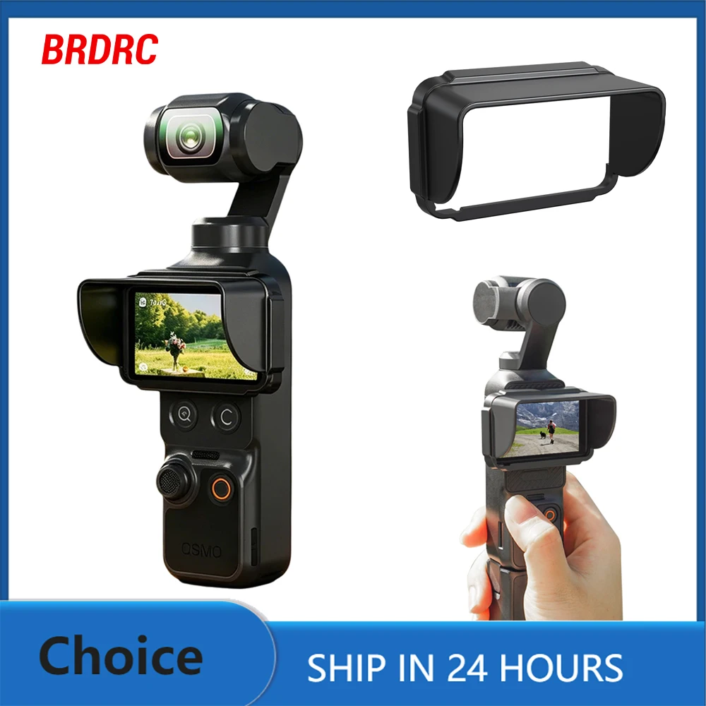 BRDRC Pocket 4 Screen Sun Hood Sunshade for DJI Osmo Pocket 4 3 Accessories Outdoor Creator Photography Anti-Glare Cover