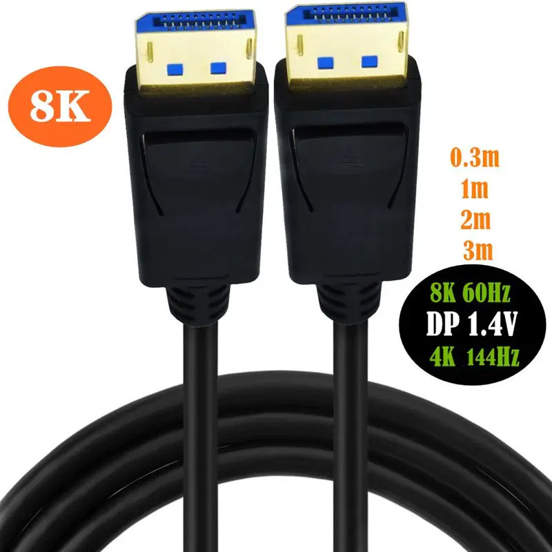 DP Cable Version 1.4 High-Definition DisplayPort Male To Male 8K@60Hz   4K@144Hz   2K@165Hz Connecting Line