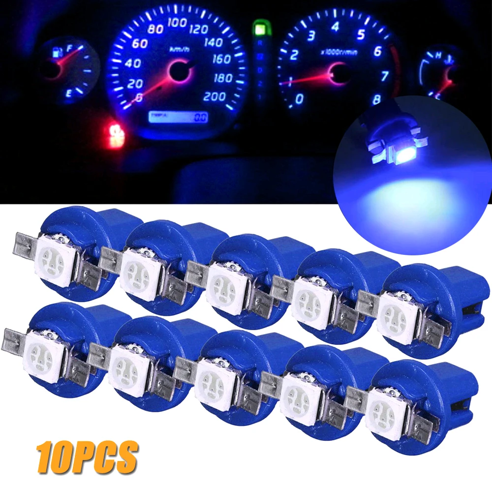 

10pcs Car LED Instrument Light Bulbs T5 B8.5D LED Lamp Smd Gauge 1SMD Car Speed Dashboard Dash Lamp Car Light Accessories