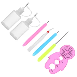 7 sztuk w 1 zestawie Zestaw narzędzi do zwijania papieru do majsterkowania Ręcznie robione zwijanie Curling Quilling Needle Pen do domowego rzemiosła szkolnego (losowy kolor)