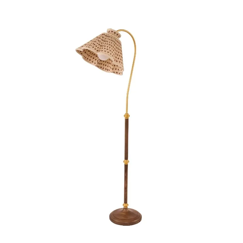 

Retro floor lamp fishing lamp living room sofa next to bedroom study American medieval style