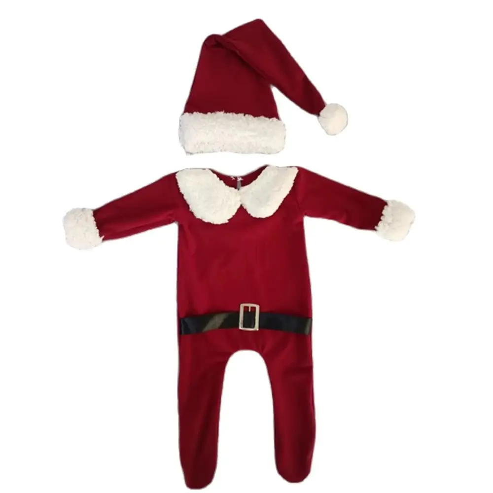 0-1 Month Baby Christmas Clothes Hat Newborn Photography Props Romper Children Boys Girls Photo Shooting Jumpsuit Accessories
