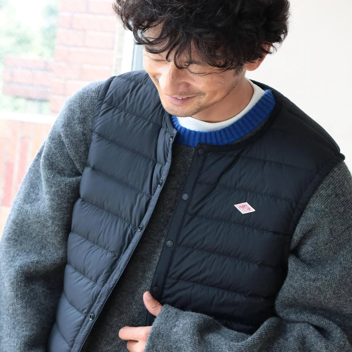 

Men's down Jaet Vest Inner Liner Quilted Thermal Vest Outerwear Stand Fit Casual Leisure Faion Autumn Winter