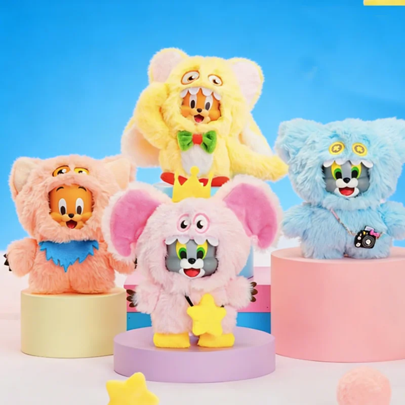 Genuine Tom And Jerry Monster Series Trendy Plush Toy Kawaii Blind Box Keychain Mystery Box Anime Figure Deco Kid Birthday Gifts