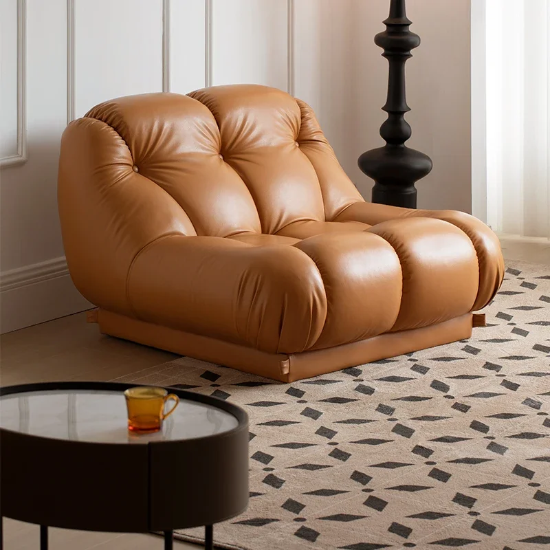 Zhonggu Couch Living Room Leather Single Sofa Lazy Sofa