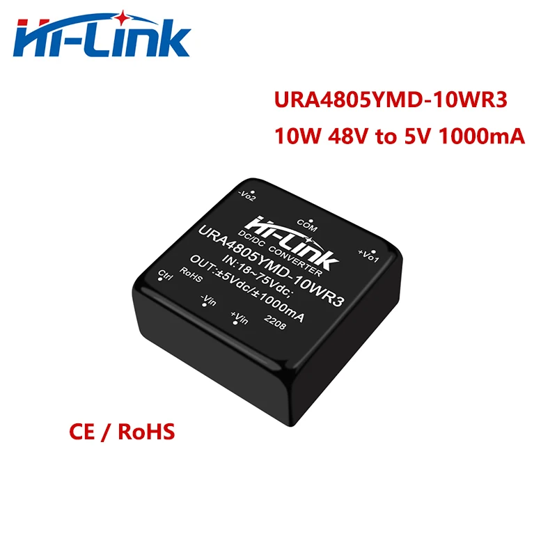 Hi-Link New Model URA4805YMD-10WR3 10W 48V to 5V 1A DC DC Converter Isolated Power Supply Intelligent Module High Efficiency