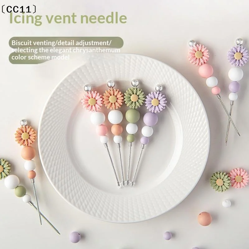Flower Design Cookie Scriber Needle Stainless Steel Air Vent Pin Decorating Tool For Sugar Cookie Baking Pastry DIY Making〔CC11〕