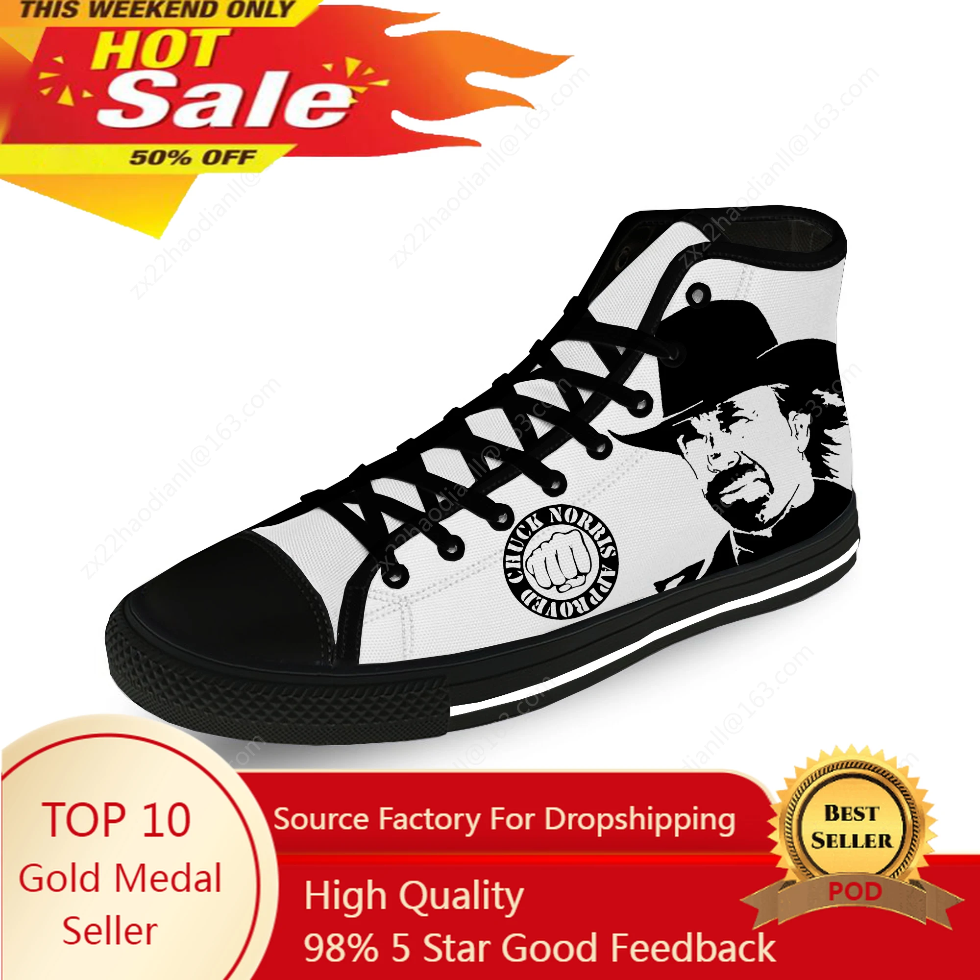 

Chuck Norris High Top Sneakers Mens Womens Teenager Casual Shoes Canvas Running Shoes 3D Print Breathable Lightweight shoe Black