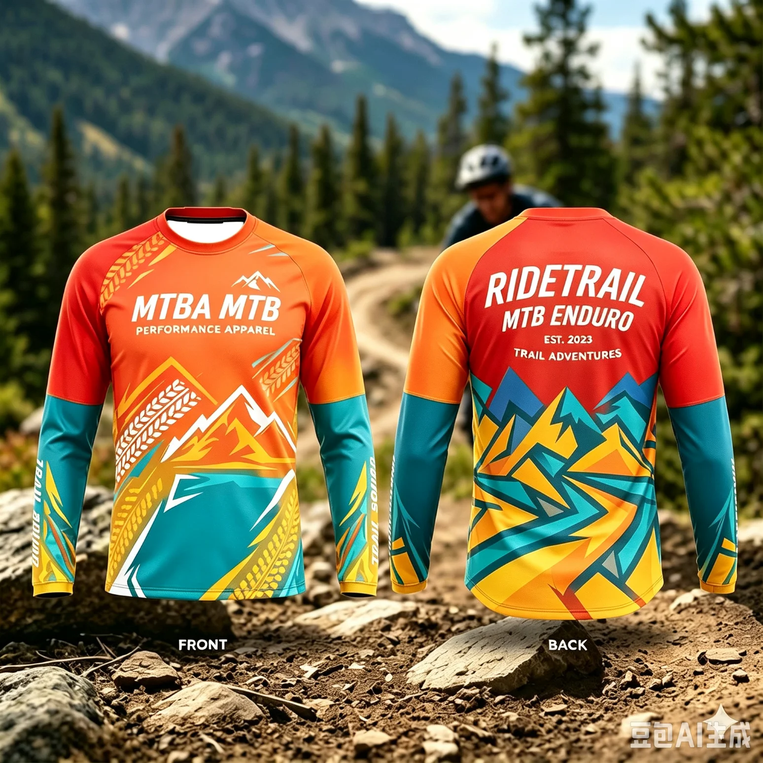 2026 MEN'S LONG-SLEEVE MTB JERSEY – QUICK-DRYING, BREATHABLE RACING SHIRT WITH TRAIL-READY GRAPHIC DESIGN KIDS