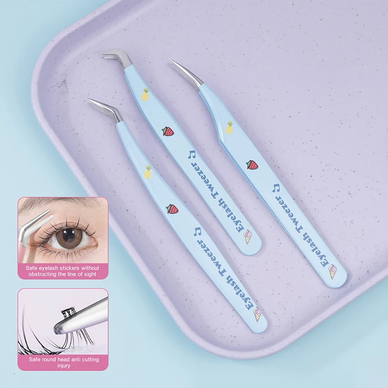 Stainless Steel Tweezer Exquisite Eyelashes Tweezer Precision Anti-Static Tweezer Makeup Tools For Eyelash Extension