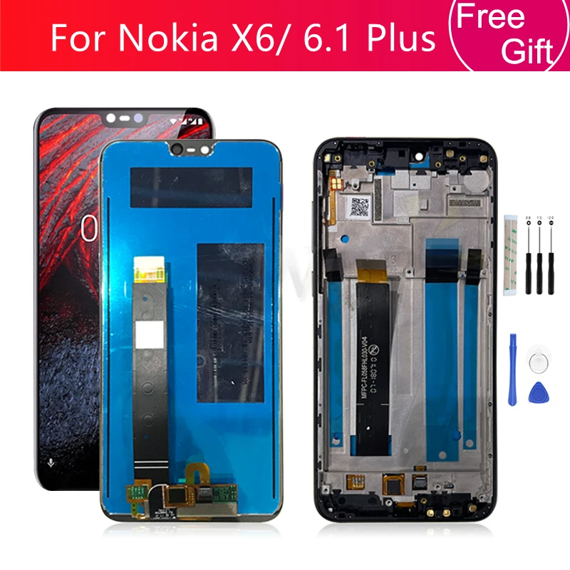 Screen For Nokia X6 6.1 Plus LCD Display Touch Screen Digitizer Assembly Replacement For Nokia X6 LCD 5.8\