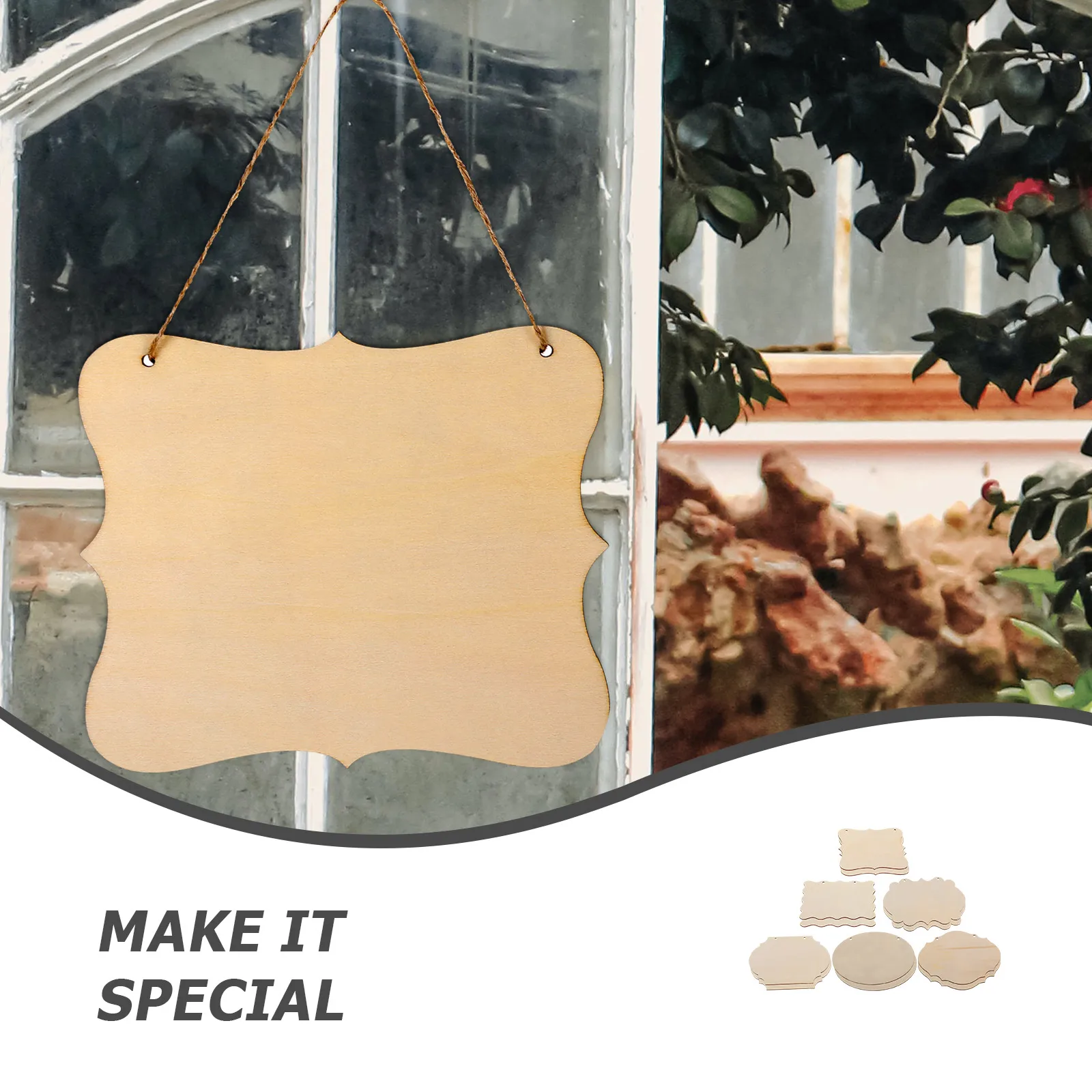 

12pcs Blank Wooden Signs For Crafts Unfinished Wood Plaques Diy Hanging Decor Craft Supplies Wood Blanks Home Cafe Office