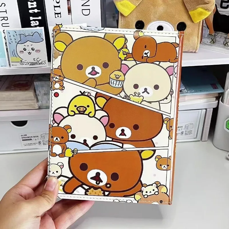 Rilakkuma Good-looking Leather A5 Notebook for Students Anime Kawaii Notebooks Fashion Colorful Inner Page Diary School Supplies