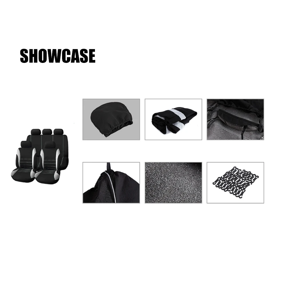 9 قطع غطاء مقعد السيارة العالمي القماش الفن السيارات الديكور الداخلي حماية يغطي للفصول الأربعة