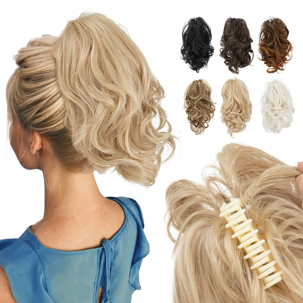 SARLA One Piece Premium syntetyczny Diy klips z pazurem w kucyk rozszerzenia naturalna treska kok z włosów fałszywy blond fałszywy warkocz