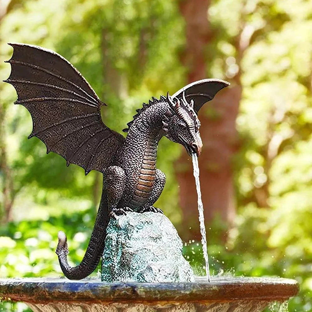 

Dragon Fountain Nozzle Replacement Sprinkler Head Durable Resin for Pond Yard Fountain Outdoor Decoration Garden Ornament