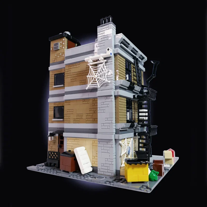 2712개 MOC 피터 파커 아파트 모듈형 모델 블록 장난감 창의적 아이디어 교육용 브릭 크리스마스 선물 생일 선물