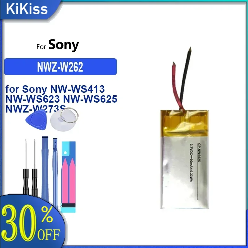 Battery 90mAh 401225 (2line) for Sony NW-WS413 NW-WS623 NW-WS625 NWZ-W273S NWZ-W274S NWZ-W252 NWZ-W262 NWZ-W202 Headset